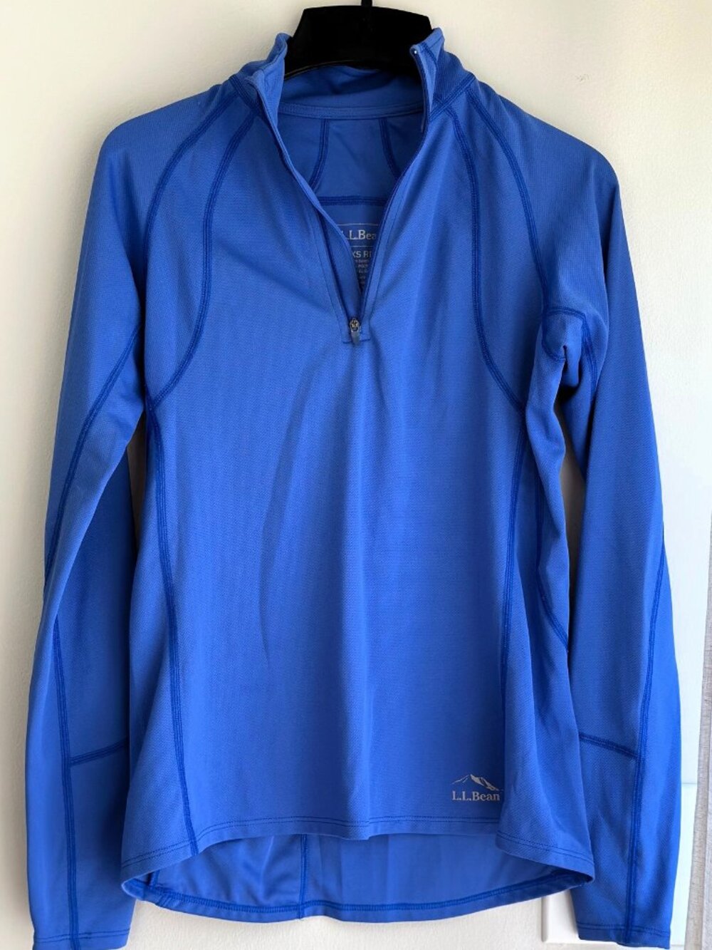 LL Bean lightweight 1/4 zip activewear top, blue, XXS womens